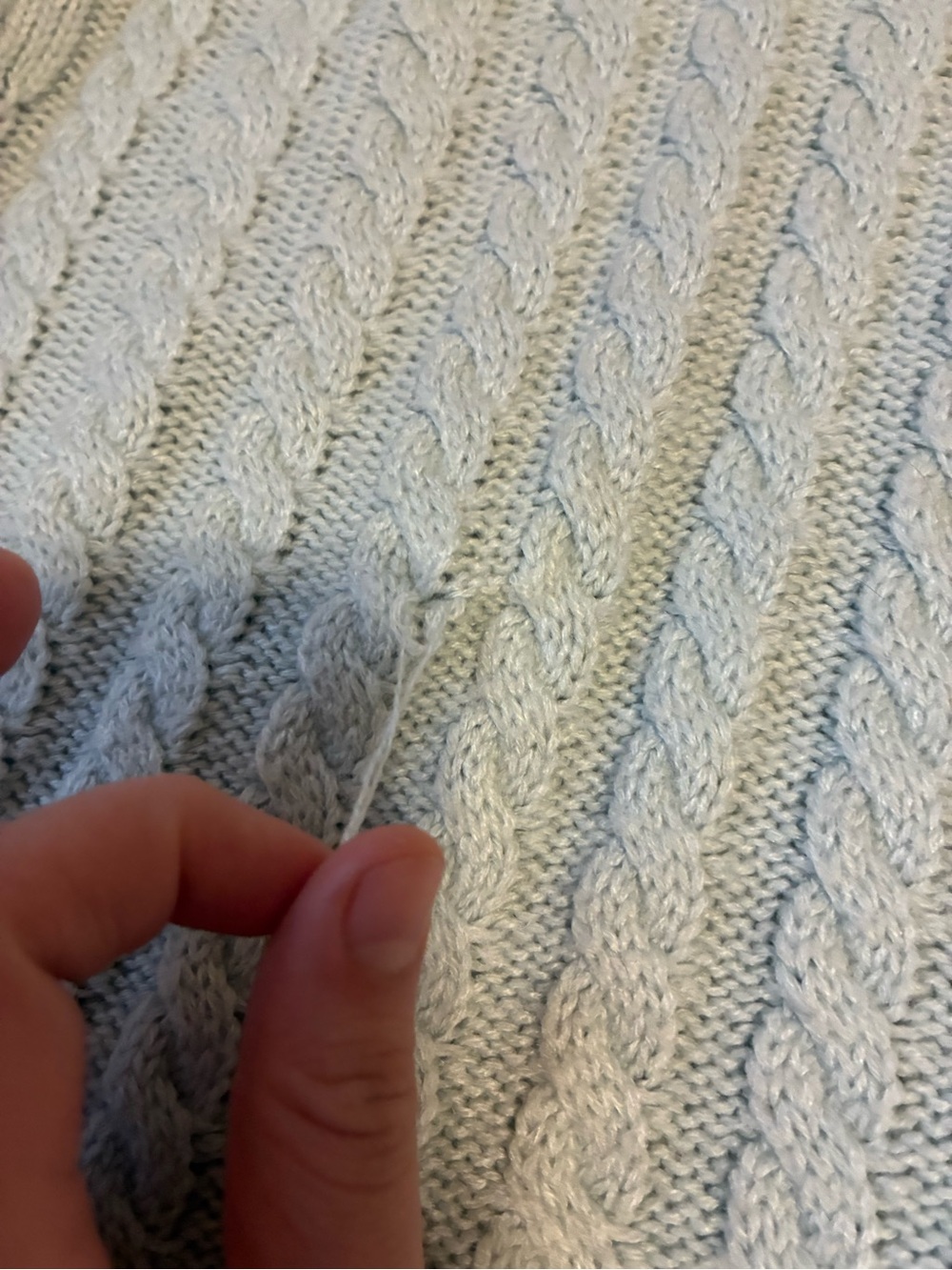 croft & barrow Pale Blue Cable Turtleneck Sweater - Picture 3 of 4